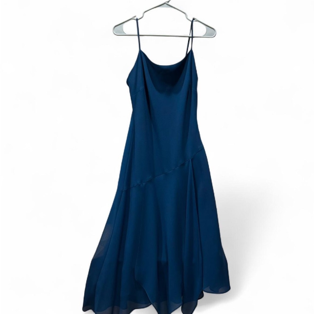Vintage Teal Evan Picone Asymmetrical Hem Dress